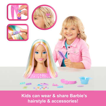 Barbie Doll Styling Head, Blonde Hair With 20+ Hair Styling Accessories - Imagen 2 de 6