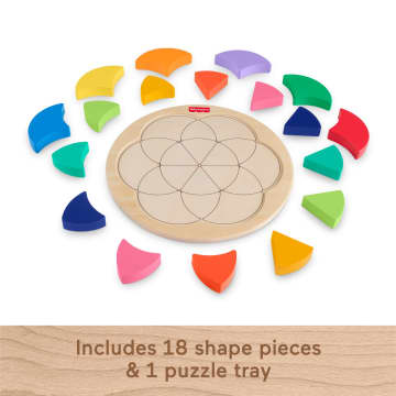 Fisher-Price Wooden Color Wheel Puzzle, Shape-Sorting Play For Preschool Kids, 19 Wood Pieces - Image 5 of 6