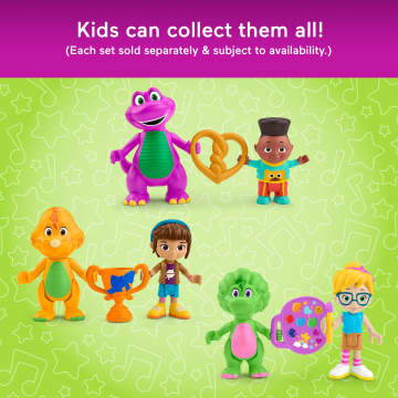 Fisher-Price Barney's World Barney's Friend David & Barney Figure Set For Kids, 3 Toys - Image 5 of 6
