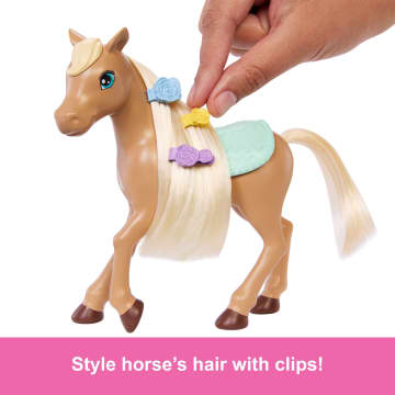 Barbie Doll & Horse Playset With 3 Dolls, 3 Horses & 24+ Accessories, includes Hair Styling Pieces - Image 2 of 6