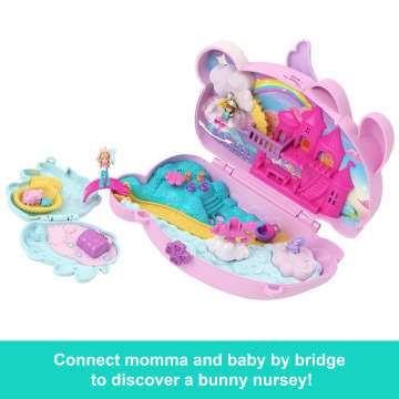 Polly Pocket 2-In-1 Bunny Fun Compact, Wearable Purse Playset With 2 Dolls & 12 Accessories Including Pets - Imagem 5 de 6
