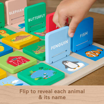 Fisher-Price Wooden Flip & Reveal Busy Activity Board, Learning Toy For Preschool Kids - Imagem 4 de 6