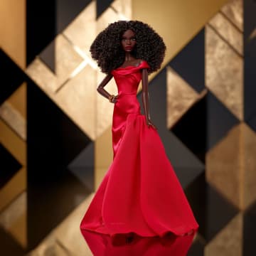 Barbie Signature Collectible Doll in Red Gown, 45Th Anniversary Black Barbie By Kitty Black Perkins - Imagem 2 de 6