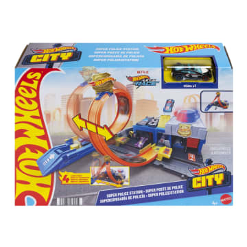 Hot Wheels City Super Police Station Playset With 1:64 Scale Police Toy Car & Adjustable Track Loop - Imagem 6 de 6