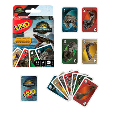 UNO Jurassic World Rebirth Card Game For Kids, Family & Adult Game Nights - Imagen 2 de 6
