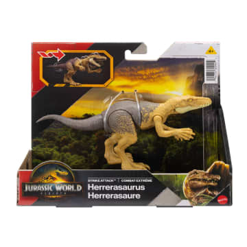 Jurassic World Rebirth Strike Attack Herrerasaurus Dinosaur Toy, Single Strike Action, Authentic & Posable - Image 6 of 6