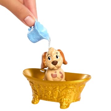 Disney Princess Bathe & Brush Belle Fashion Doll & Dog Figure With Color Change & Accessories - Imagen 4 de 6
