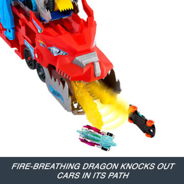 Hot Wheels City Hot Wheels Ultimate Dual Dragon Transporter & 2 1:64 Scale Toy Cars - Image 3 of 6