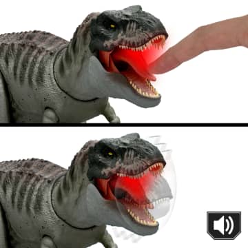 Jurassic World Dinossauro de Brinquedo Rebirth T-Rex Mordida Destruidora - Imagem 5 de 6