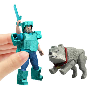 Minecraft La Película Figura de Acción Steve y Lobo 2-Pack - Imagen 2 de 5