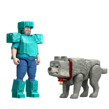 Minecraft La Película Figura de Acción Steve y Lobo 2-Pack - Imagen 4 de 5