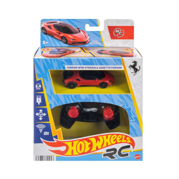 Hot Wheels RC 1:64 Ferrari Sf90 Stradale Assetto Fiorano Battery-Powered Remote-Control Car - Imagen 6 de 6