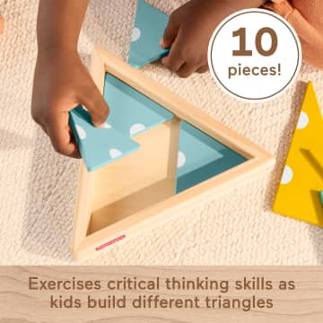 Fisher-Price Montessori Wooden Triangle Puzzle, Preschool Learning Toy, 10 Wood Pieces - Image 3 of 5