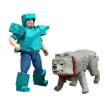 Minecraft Man's Best Wolf Pack With 2 Action Figures & 2 Accessories, Set Inspired By The Movie - Imagen 6 de 6