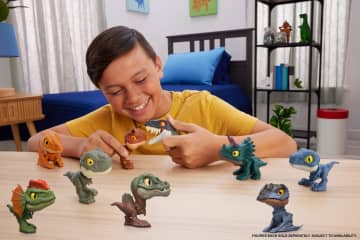 Jurassic World Mighty Little Biters Dinosaur Toy With Bite Action, Eye Change, Collectible Figure - Image 2 of 6