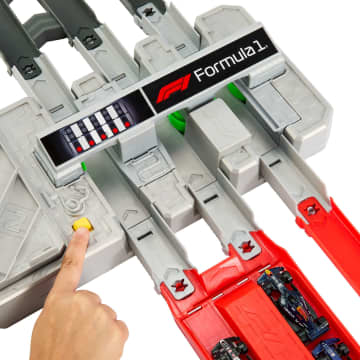 Hot Wheels Race Formula 1 Grand Prix Circuit Track Set With 3 1:64 Scale Die-Cast Toy Cars - Image 3 of 6