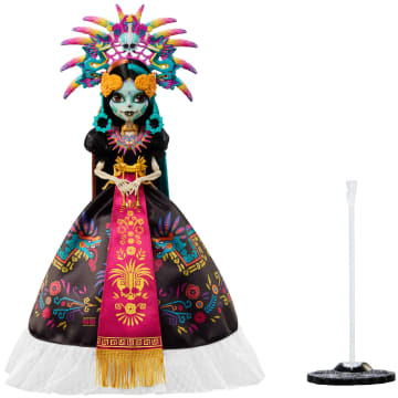 Monster High Skelita Calaveras Collectible Doll, Día De Muertos 2025, Aztec-inspired Gown - Image 3 of 3