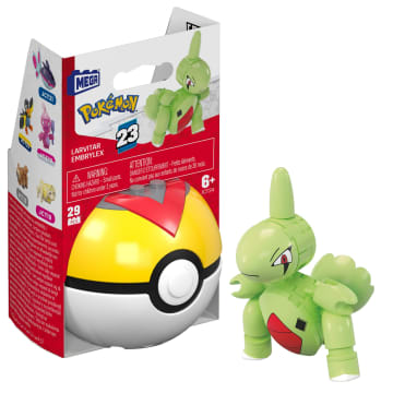 MEGA Pokémon Jogo de Construção Pokébola Colecionável Larvitar - Imagen 1 de 6