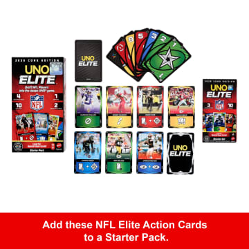 UNO Elite NFL Booster Set With 30 Elite Action Cards, 2025 Core Edition (Players May Vary) - Imagen 3 de 6