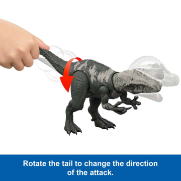 Jurassic World Rebirth Gigantic Thrashers Chilantalsaurus Dinosaur Figure Toy, Dual Attack - Imagem 3 de 6