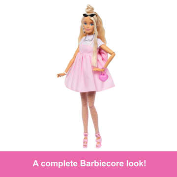 Barbie Deluxe Style Doll #3 in Pastel Pink Barbiecore Dress With Oversized Bow, Blond Hair - Image 5 of 6