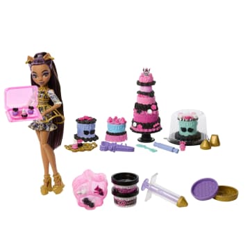 Monster High Scary Sweet Birthday Cake Kit With Clawdeen Wolf Doll And 20+ Decorating Accessories - Imagen 1 de 6