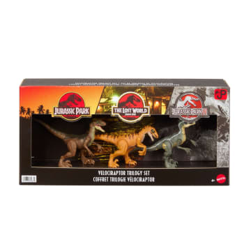 Jurassic World Jurassic Park I II And IIi Velociraptor Trilogy Set, 3 Action Figures With Attack - Imagen 6 de 6