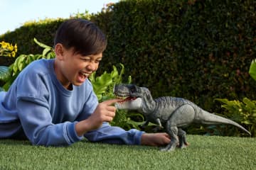 Jurassic World Dinossauro de Brinquedo Rebirth T-Rex Mordida Destruidora - Imagem 2 de 6