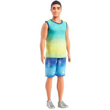 Barbie Fashionistas Ken Doll #236 in Ombre Tank And Jean Shorts, Black Hair - Image 1 of 6