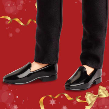Barbie Signature 2025 Holiday Black Hair Ken Collectible Fashion Doll Wearing Full Suit With Golden Jacket - Imagem 4 de 6