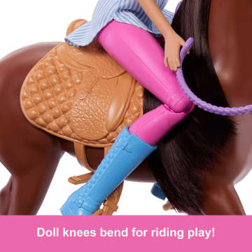 Barbie Doll & Horse Playset With 3 Dolls, 3 Horses & 24+ Accessories, includes Hair Styling Pieces - Image 3 of 6