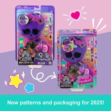 Polly Pocket Monster High Compact With 3 Micro Dolls & 10 Accessories, Opens To High School - Image 2 of 2