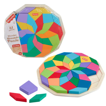 Fisher-Price Wooden Mandala Geometric Puzzle For Toddlers & Kids, 40 Wood Pieces - Imagem 1 de 6