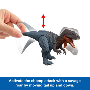 Jurassic World Rebirth Wild Roar Abelisaurus Dinosaur Toy, Tail Controlled Attack Chomp & Sound - Imagen 3 de 6
