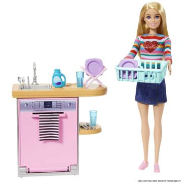 Barbie Coffret Meuble et Accessoires, Thème de Lave-Vaisselle - Imagem 5 de 6