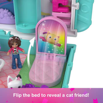 Polly Pocket Micro Dolls And Playset, Gabby's Dollhouse Compact With 9 Accessories & Pet Cat Friends - Imagen 5 de 6