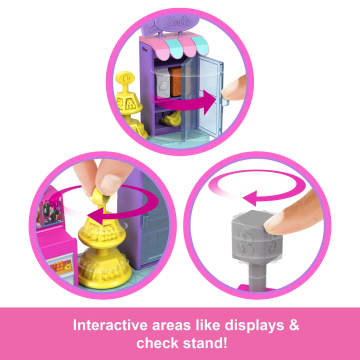 Barbie Mini Barbieland Collectible Supermarket Playset With 1.5-inch Barbie Doll, interactive Play Areas For Storytelling Fun - Imagen 3 de 6
