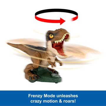 Jurassic World Roarin’ Frenzy T Rex RC Toy, Motorized Remote Control Tyrannosaurus Rex Dinosaur - Image 4 of 6
