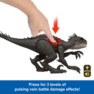 Jurassic World Ultimate Damage Scorpios Rex Dinosaur Toy Figure With Damage, Light & Sound Toy - Image 4 of 6