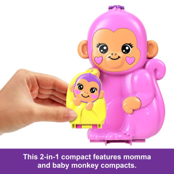 Polly Pocket Momma Monkey & Baby Playset With 2 Micro Dolls, Pets & 13 Accessories, 2-in-1 Purse & Toy - Imagem 3 de 6