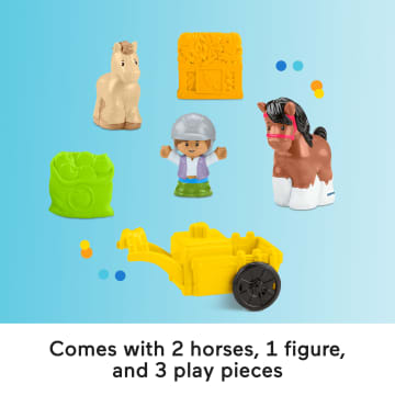 Fisher-Price Little People Friendly Horses Stable Toddler Playset With Sounds, 6 Play Pieces - Imagem 5 de 6