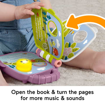 Fisher-Price Purple Monkey Musical Storybook Toy For Baby & Toddler With Lights & Sounds - Imagen 4 de 6