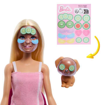 Barbie Face Mask Toy Playset & Doll With 10+ Spa Accessories including 3 Powder Packs To Make Dough Masks - Imagem 3 de 5