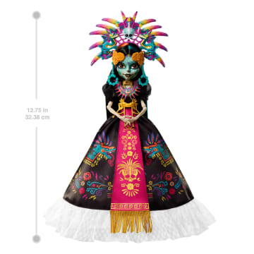 Monster High Skelita Calaveras Collectible Doll, Día De Muertos 2025, Aztec-inspired Gown - Image 2 of 6