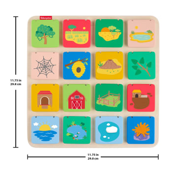 Fisher-Price Wooden Flip & Reveal Busy Activity Board, Learning Toy For Preschool Kids - Imagem 6 de 6
