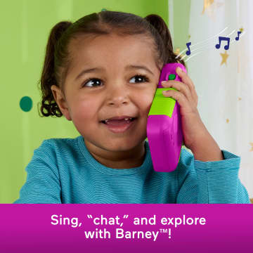 Fisher-Price Barney's World Hey Barney Phone Musical Toddler Toy With Lights For Kids, Multilanguage Version - Image 5 of 6