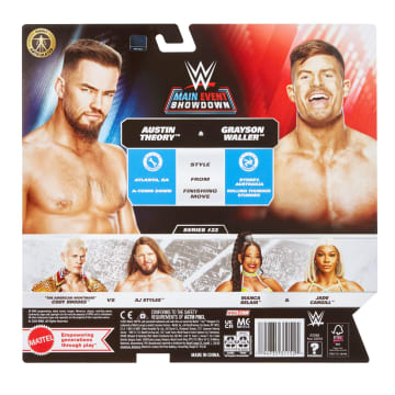 WWE Main Event Showdown Austin Theory & Grayson Waller Action Figures Set, Series #22, 6-Inch - Imagem 6 de 6