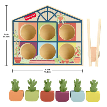 Fisher-Price Tiny Garden Wooden Sorting Greenhouse Activity Toy For Preschool Kids - Imagen 6 de 6