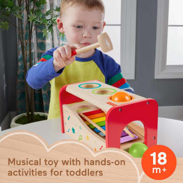 Fisher-Price Wood Toddler Toy Pound & Tap Bench Xylophone, 6-Piece Wooden Musical Activity For Preschool Kids Ages 18+ Months - Imagen 2 de 6