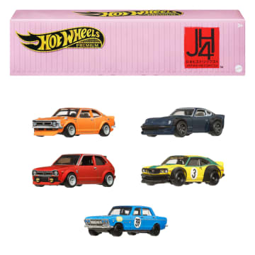 Hot Wheels Premium Car Culture Japan Historics 4 5-Vehicle Set in Collectible Container - Image 1 of 6
